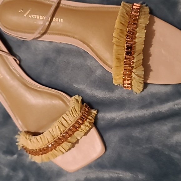 Anthropologie ankle tie sandals size 40 (9) - Picture 3 of 4